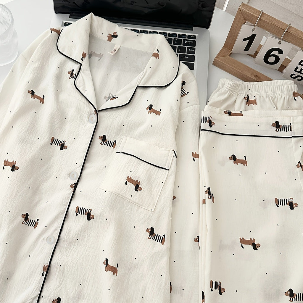 Cozy Teckel Pajama Set – Canine Crafts Edition
