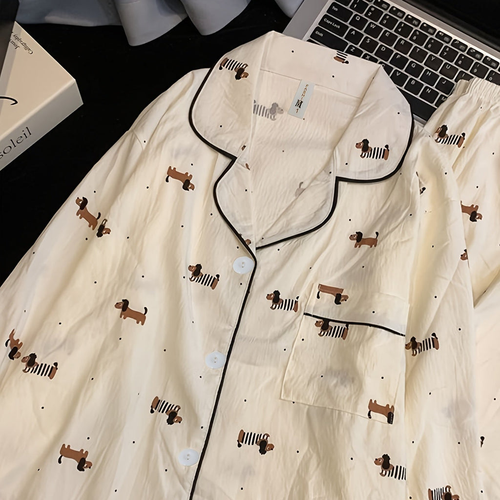Cozy Teckel Pajama Set – Canine Crafts Edition