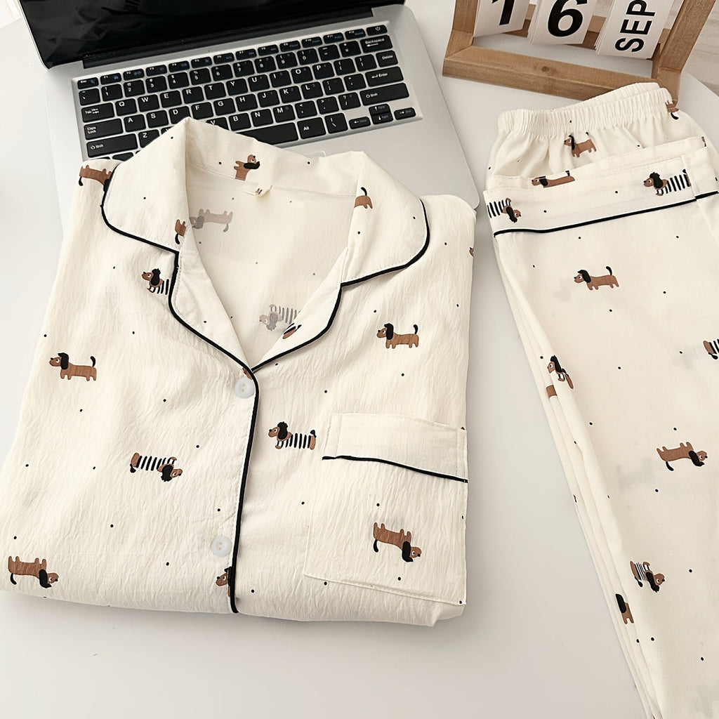 Cozy Teckel Pajama Set – Canine Crafts Edition
