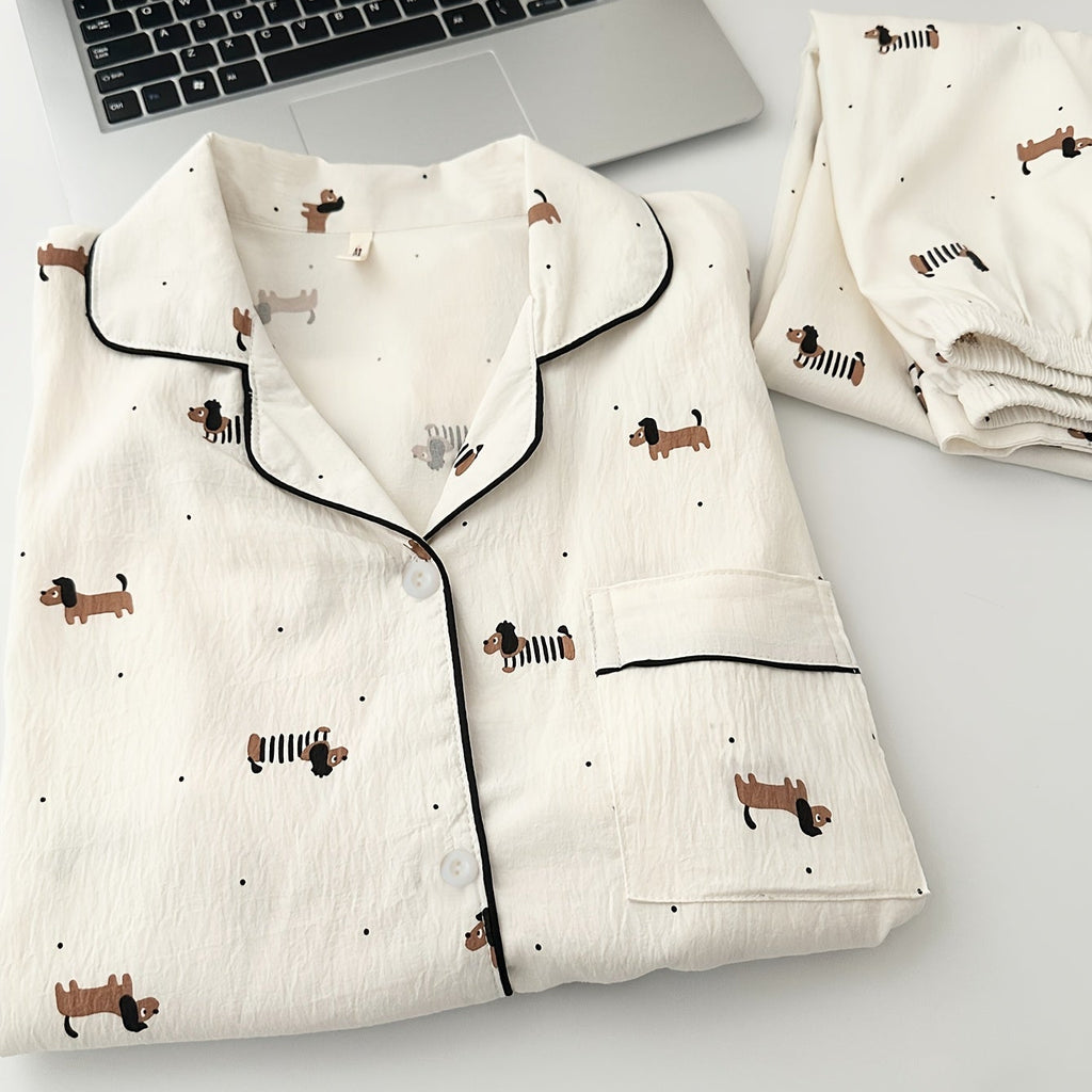 Cozy Teckel Pajama Set – Canine Crafts Edition